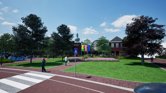 Afbeelding van de nieuwe entree van het gemeentehuis